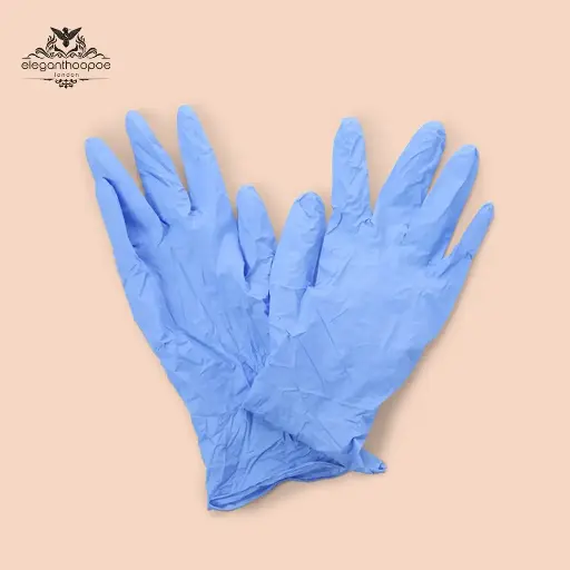Blue Powder-Free Nitrile Disposable Gloves, Size L, 100 per Pack